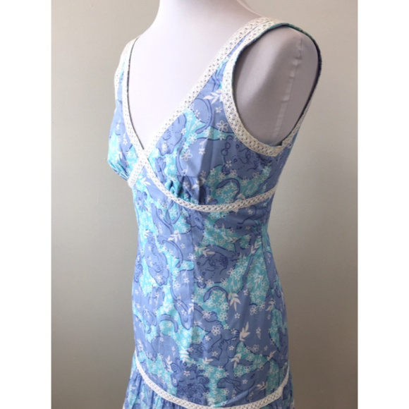 Lilly Pulitzer Dress Sz 2 purple blue animal print - Picture 4 of 8